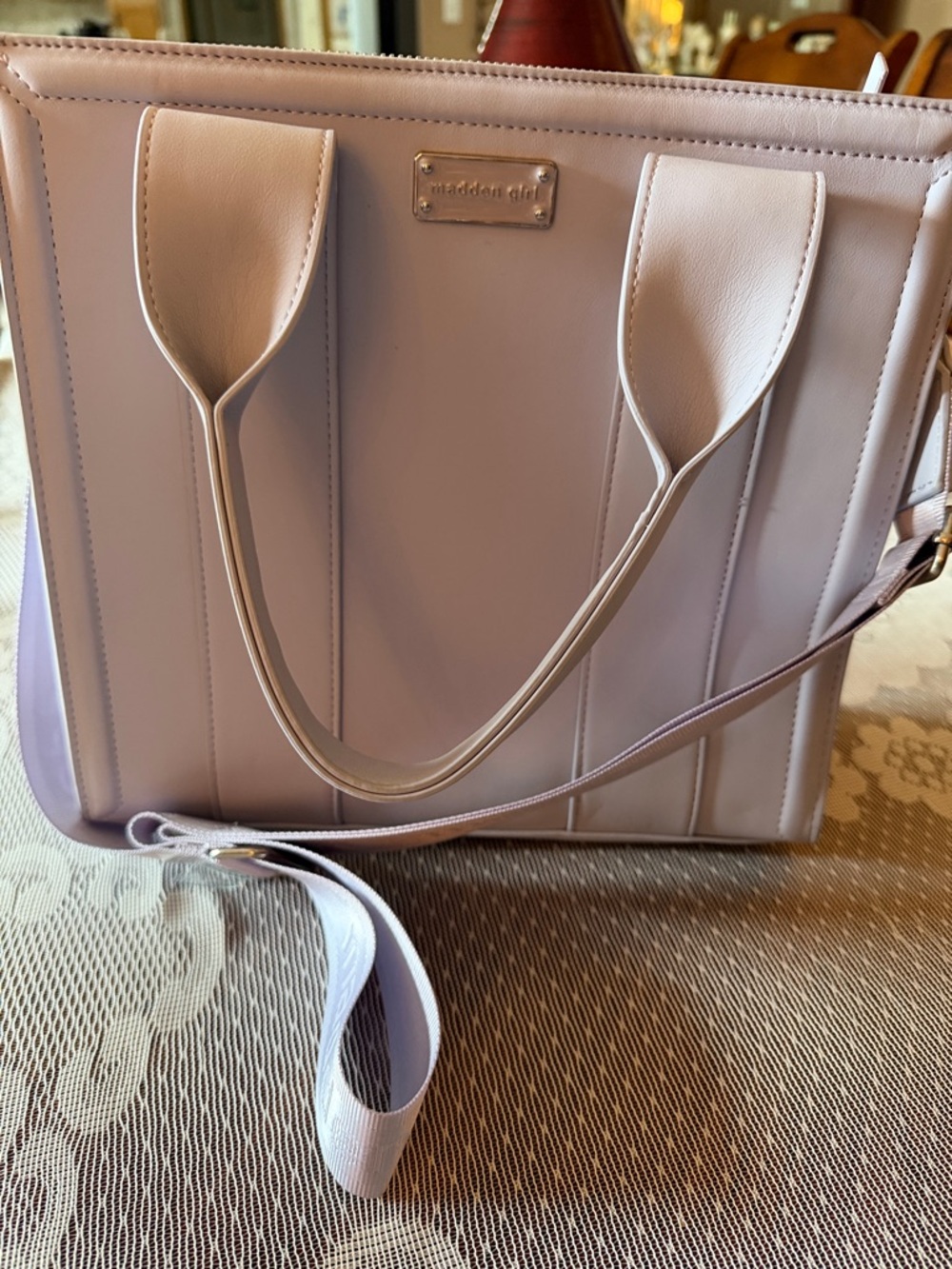 Madden Girl Light Pink Structured Satchel with Removable Strap